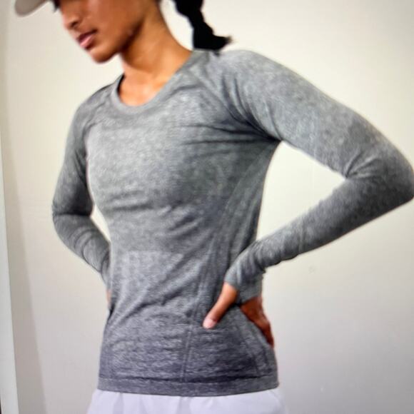 Athleta Monentum Gray Compression Top Long Sleeve Size M - Picture 1 of 9